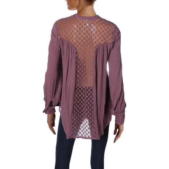 Free People Tops - Free people purple blouse- gauze button down